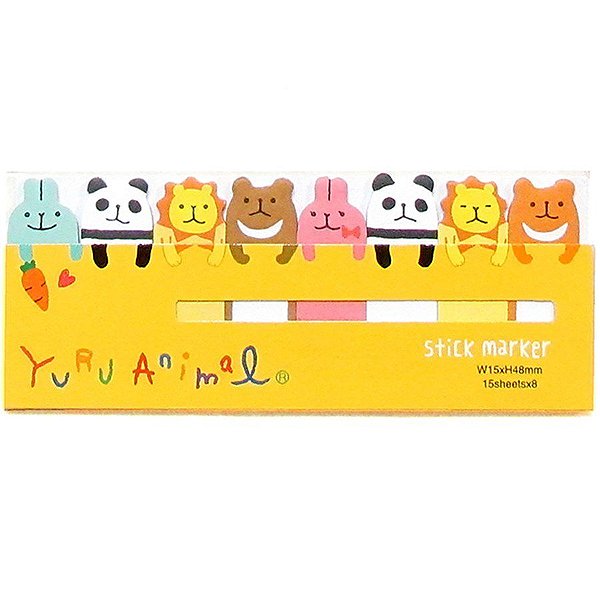 Marcador de Páginas Adesivo Stick Marker Yuru Animal - Amarelo