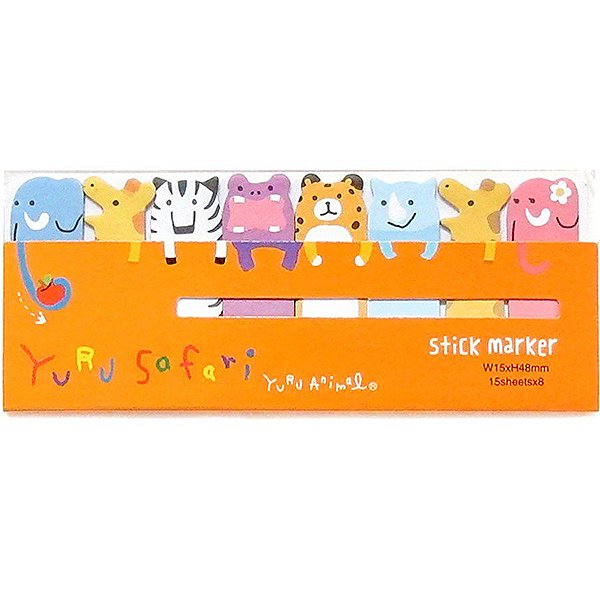 Marcador de Páginas Adesivo Stick Marker Yuru Safari - Laranja