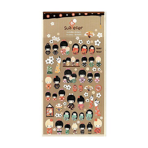 Adesivo Divertido Papel - Kokeshi