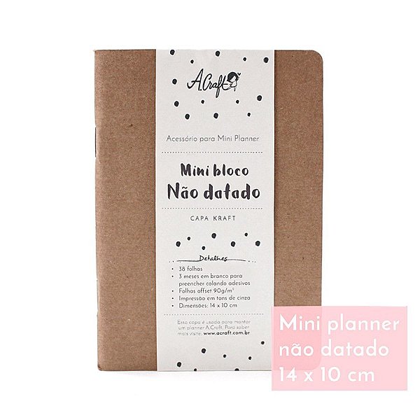 Mini Planner Não Datado Kraft Para Mini Planner A.Craft