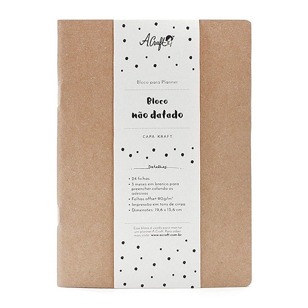 Planner Não Datado Kraft Para Planner A.Craft Tamanho Padrão