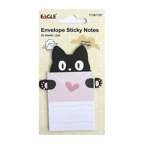 Post-it Envelope Sticky Notes Gato Preto
