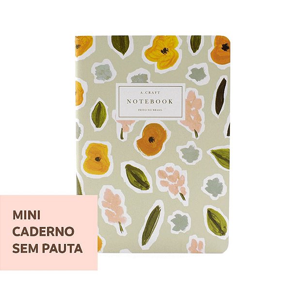 Mini Caderno Sem Pauta Flores de Outono Para Mini Planner A.Craft