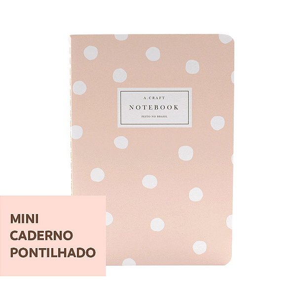 Mini Caderno Pontilhado Champagne Rosé Para Mini Planner A.Craft
