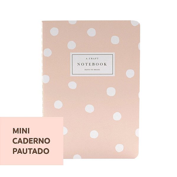 Mini Caderno Pautado Champagne Rosé Para Mini Planner A.Craft