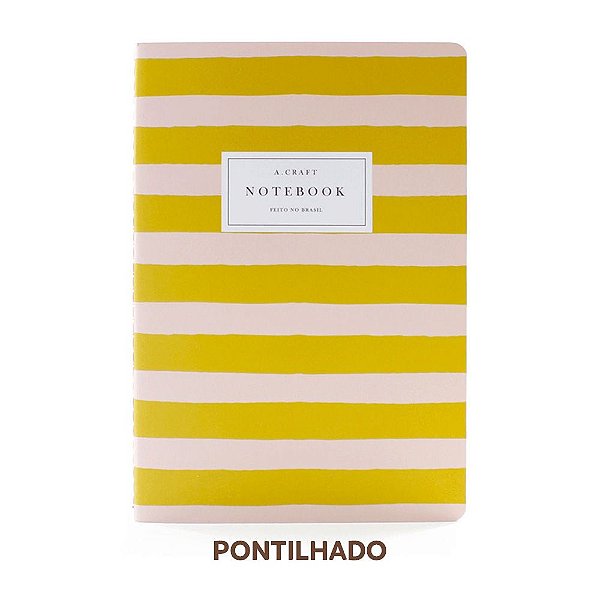 Caderno Pontilhado Pêssego Listrado Para Planner A.Craft Tamanho Padrão