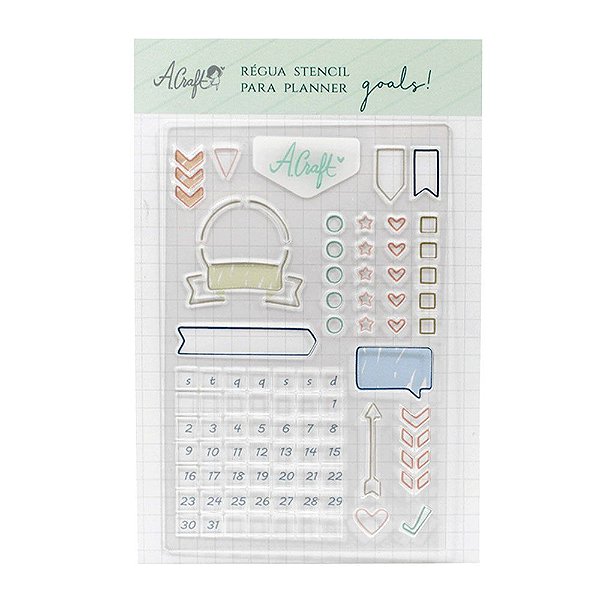 Régua Stencil Goals para Planner A.Craft