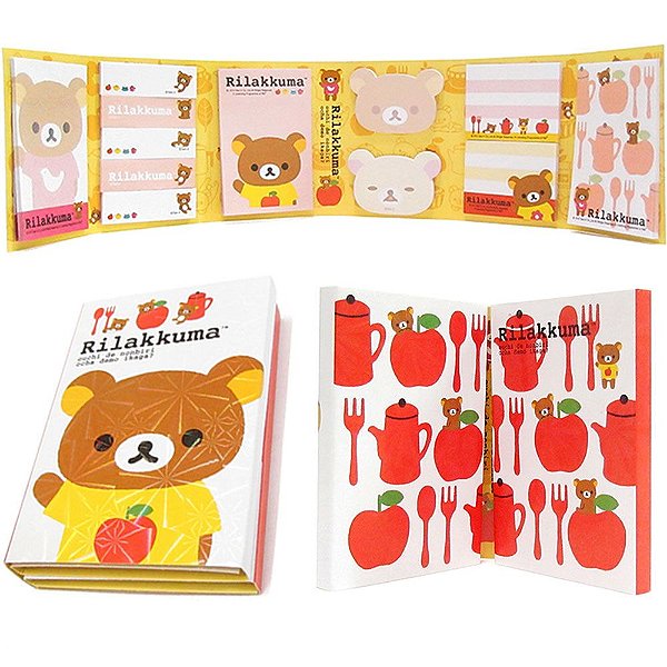 Post-it Conj. Rilakkuma 6 Partes 12 Blocos - Vermelho