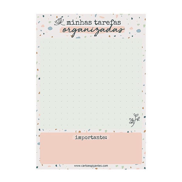 Memo Board Magnético Pequeno Lousa Minhas Tarefas Organizadas Terrazzo - Cartões Gigantes