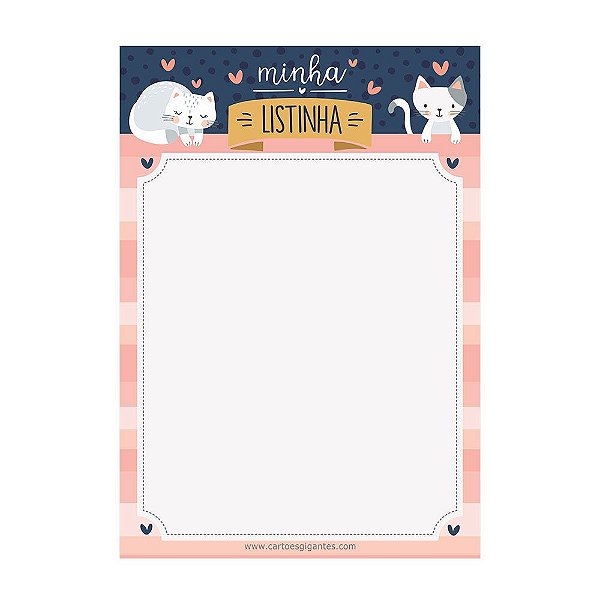 Memo Board Magnético Pequeno Lousa Minha Listinha Cats Gatos - Cartões Gigantes