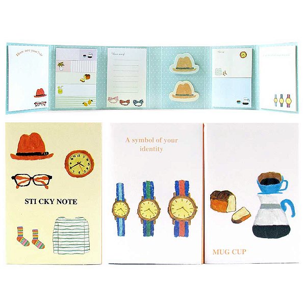 Cartela de Post-it Retrô 6 Partes 12 Blocos - Chapéu