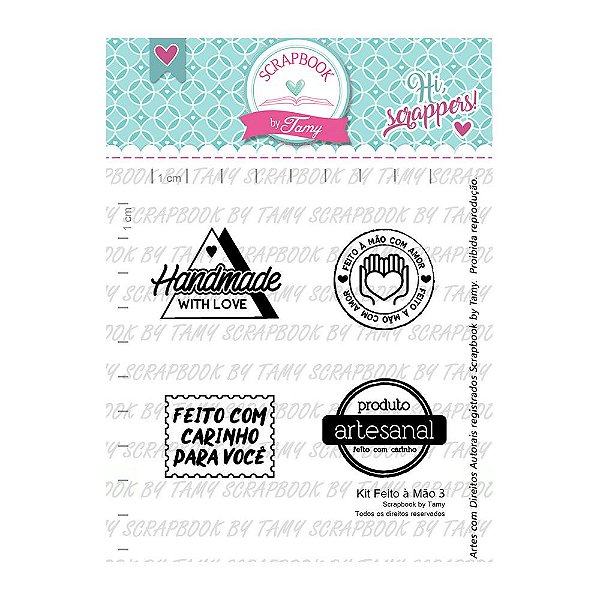 Kit de Carimbos Feito à Mão 3 Scrapbook by Tamy - Lilipop