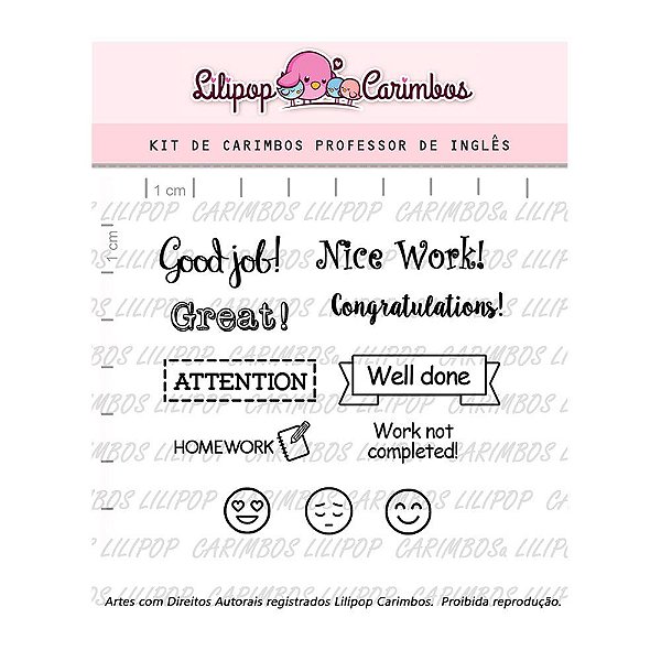 Kit de Carimbos Professor de Inglês - Lilipop
