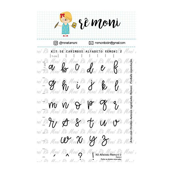 Kit de Carimbos Alfabeto 2 Letra Minúscula Rê Moni - Lilipop