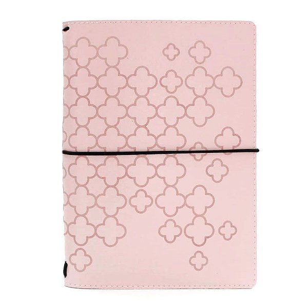 Capa Especial Costurada Tea Rose Geometric Rosa (Para 4 Blocos) Para Planner A.Craft Tamanho Padrão
