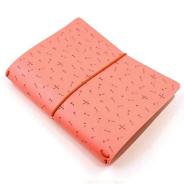 Capa Rosa Coral Dandelion (Para 4 Blocos) Para Planner A.Craft Tamanho Padrão