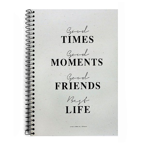 Caderno Espiral Sem Pauta Good Times Creme- Artbox