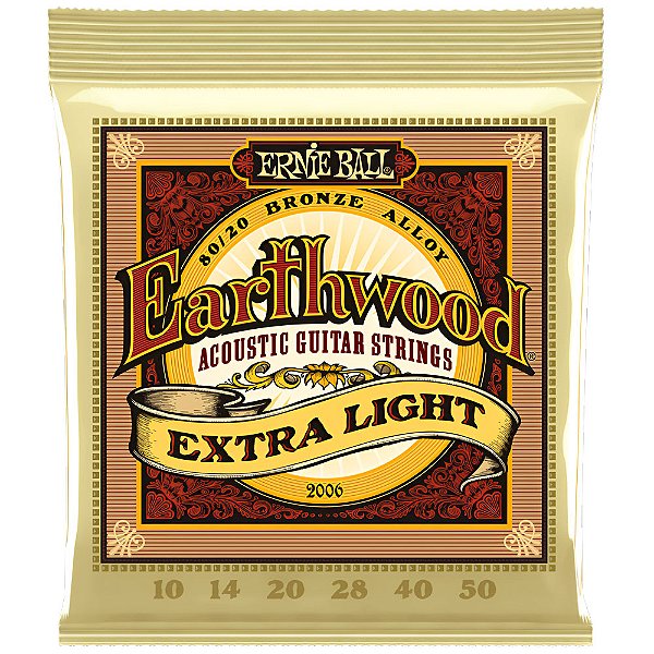 Jogo De Cordas Para Violão Aço Ernie Ball 010 Earthwood