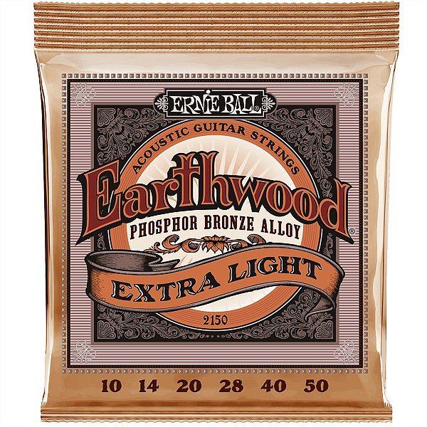 Jogo De Cordas Para Violão Aço Ernie Ball 010 Earthwood Fósforo Bronze