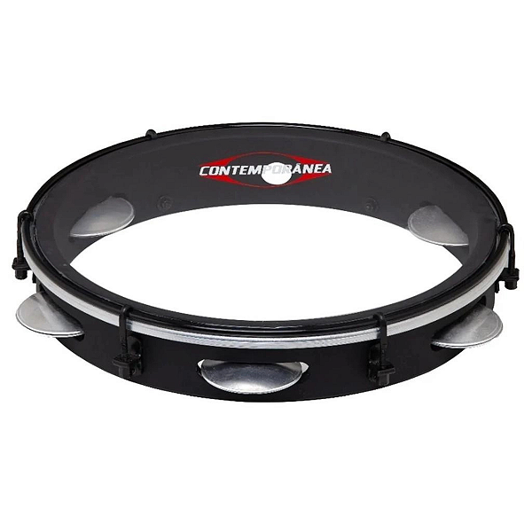 Pandeiro 10" Aro De Madeira Preto Contemporânea Light 82LBK