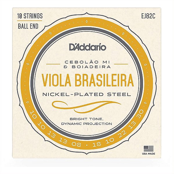 Jogo De Cordas Para Viola D'addario Cebolão Em Mi