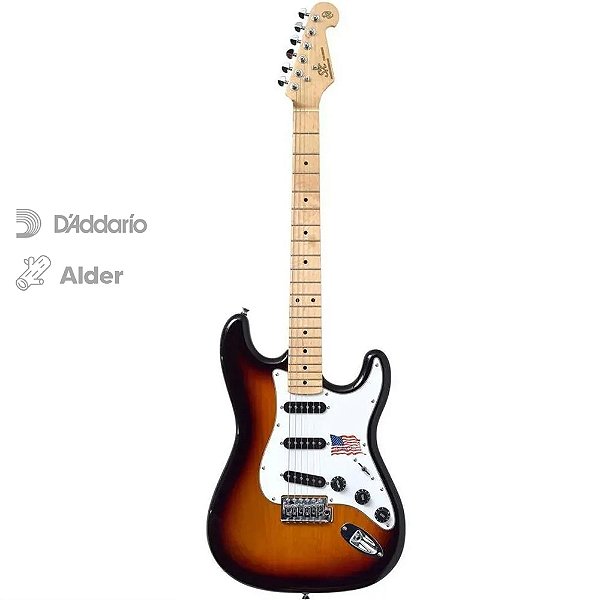 Guitarra Elétrica Stratocaster Sx SSTALDER Sunburst Alder Series