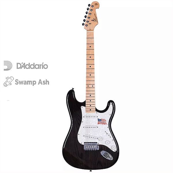 Guitarra Elétrica Stratocaster Sx SSTASH Preta Ash Series