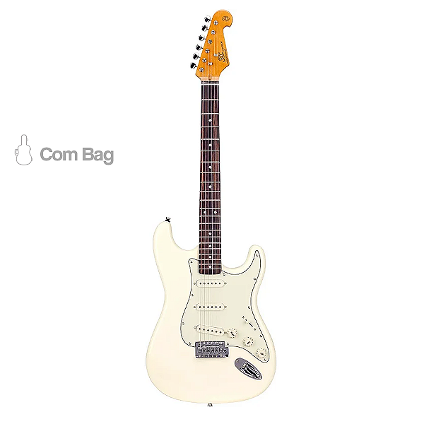 Guitarra Elétrica Stratocaster Sx SST62 Branco Vintage Series