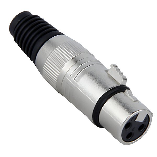 Plug Conector Xlr Canon Femea HJH Com Pino Banhado A Ouro