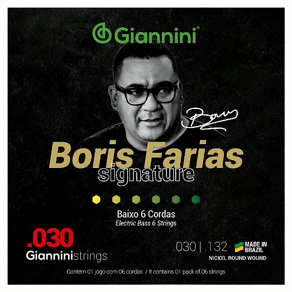 Encordoamento Contra Baixo 6 Cordas Boris Faria 030 Giannini