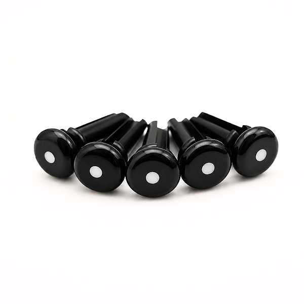 Kit 05 Pinos Trava Cordas De Plástico Preto Para Baixolão