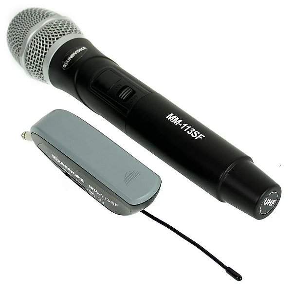 Microfone De Mão Sem Fio SoundVoice Com Receptor MM-113-SF