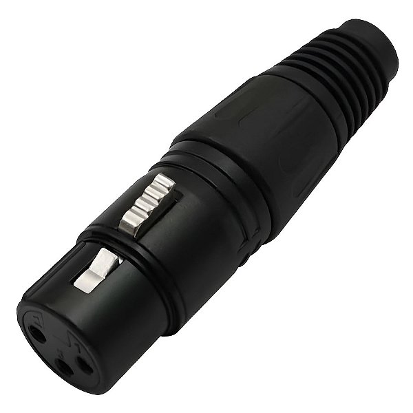 Plug Conector Xlr Femea Canon Com Pino Banhado A Ouro HJH