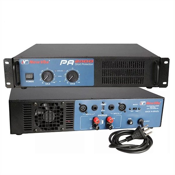 Amplificador de Potencia PA2800 Audio Profissional New Vox