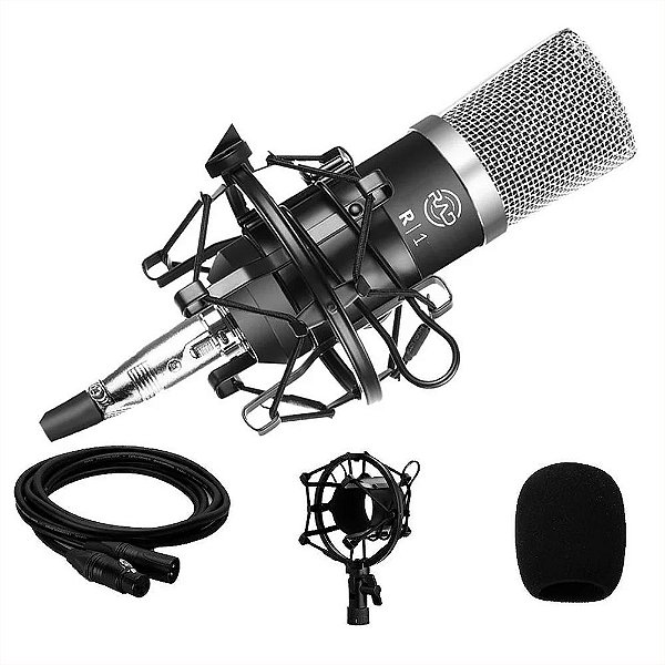 Microfone Cardióide Condensador RAD Para Home Studio Podcast R1