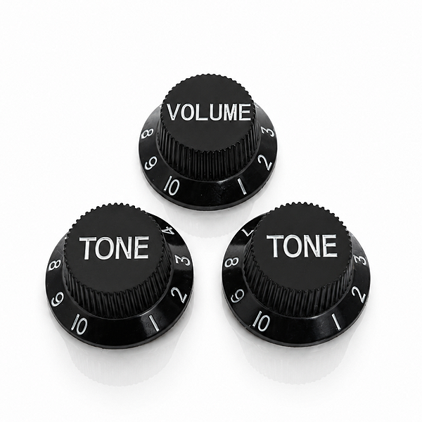 Knobs Para Guitarra Stratocaster Preto Botões Tone Volume