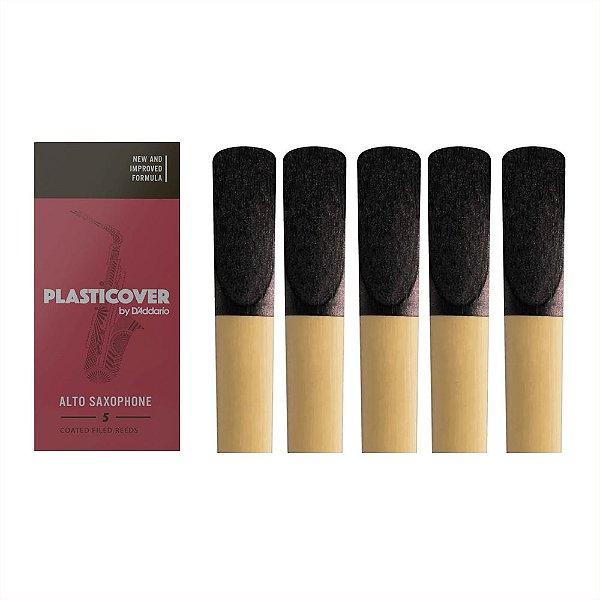 Kit Com 05 Palhetas Revestidas Plasticover By Daddario Sax Alto 2.5