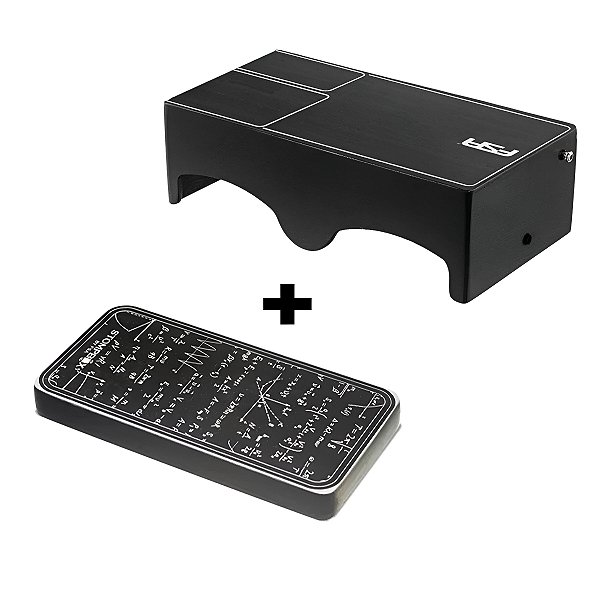 Kit Cajon De Colo Eletrico Híbrido Com Bongô + Stomp Box Preto FSA
