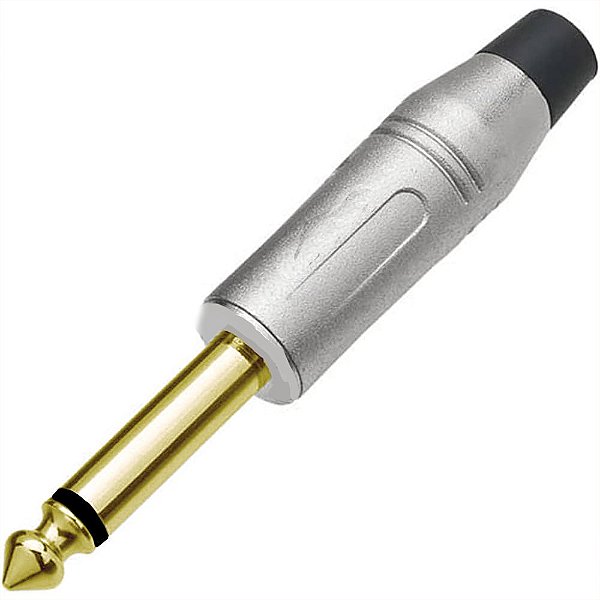 Plug Conector P10 Mono Com Baquelit Profissional Banhado A Ouro