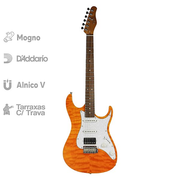 Guitarra Elétrica Stratocaster Tagima Stella Transparent Amber