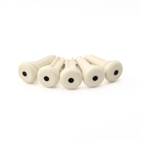 Kit Com 05 Pinos Trava Cordas De Plástico Creme Para Baixolão