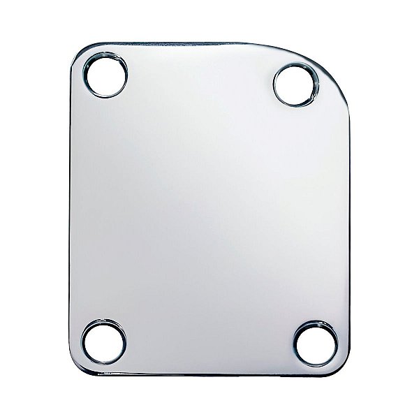Placa De Fixação Neck Plate Cromado Assimétrico Curvo Para Guitarra e Baixo