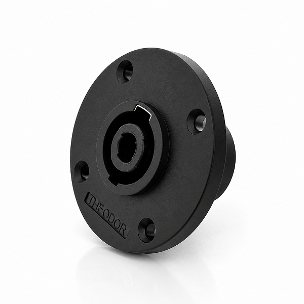 Conector Speakon Speaker Fêmea Redondo 4 Polos Para Painel