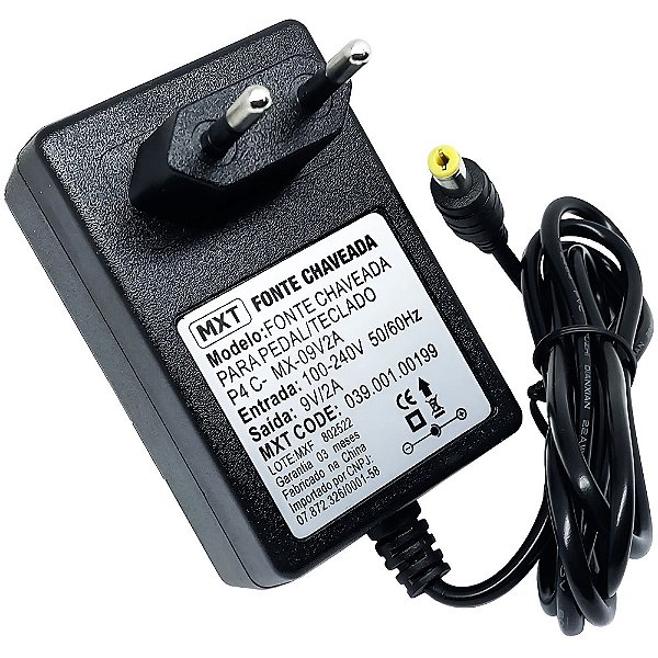 Fonte Chaveada Conversora Para Pedal Teclado 9 Volts 2 Amper