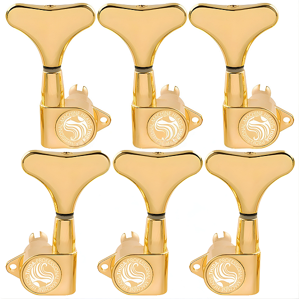 Tarraxas Blindada Dourada Para Contra Baixo 6 Cordas 3x3