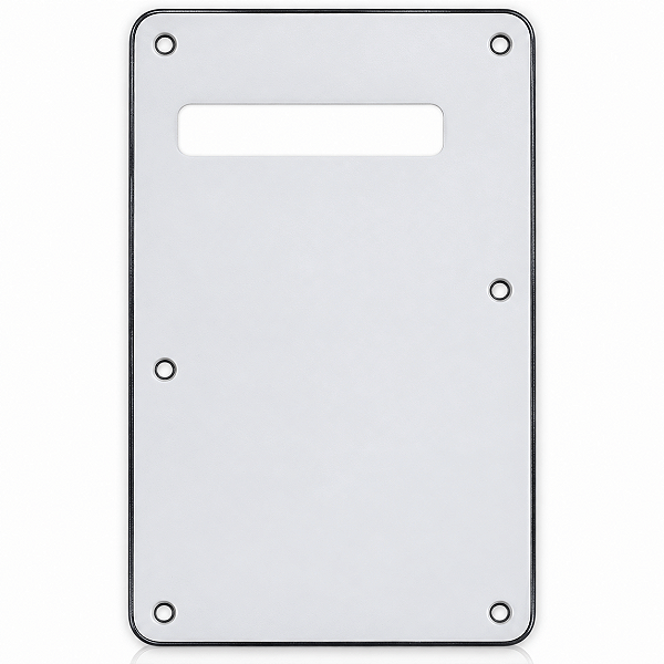 Escudo Traseiro Backplate Guitarra Stratocaster Branco 6 Furos - 3 Camadas (Sanduiche)