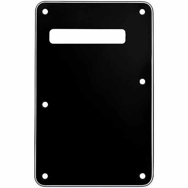 Escudo Traseiro Backplate Guitarra Stratocaster Preto 6 Furos - 3 Camadas (Sanduiche)