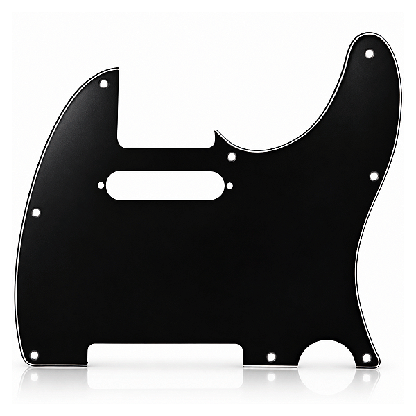 Escudo De Guitarra Telecaster Preto 08 Furos - 3 Camadas (Sanduiche)