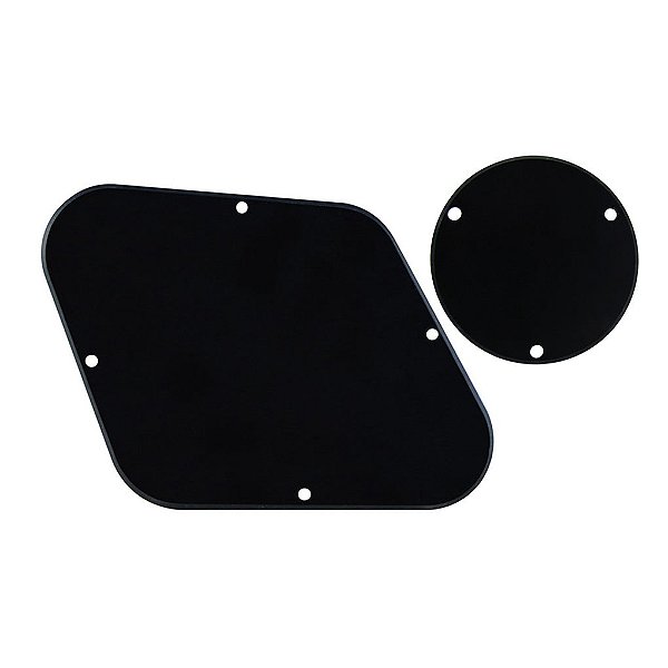Escudo Traseiro Backplate Les Paul Preto Para Chave Seletora e Potenciômetros