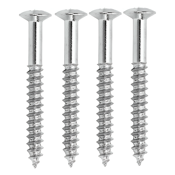 Kit Com 04 Parafusos Cromados Para Ponte De Guitarra Telecaster